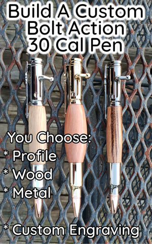 Custom Bolt Action  30 Cal Bullet Cartridge Pen